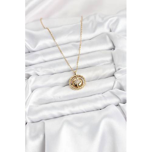 316L �elik Zincir Gold Renk Kutup Y�ld�z� Model Kad�n Kolye