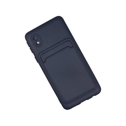 Galaxy A01 Core K�l�f Kelvin Kartvizitli Silikon - Lacivert