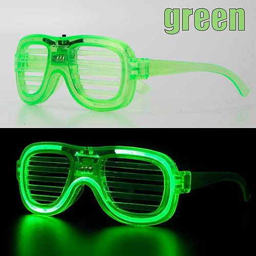 Ye�il LED I��kl� Parti G�zl��� � Neon Glow �erit G�zl�k 3 Modlu