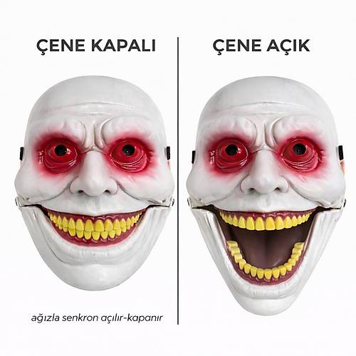 Hareketli �ene Mekanizmal� Korku Maskesi K�rm�z�