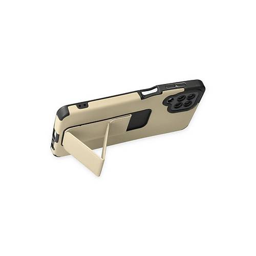 Galaxy A22 K�l�f Mega Standl� Silikon - Gold