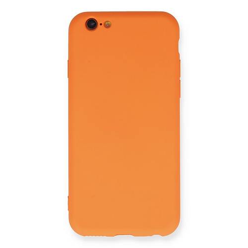iPhone 6 K�l�f Nano i�i Kadife Silikon - Turuncu