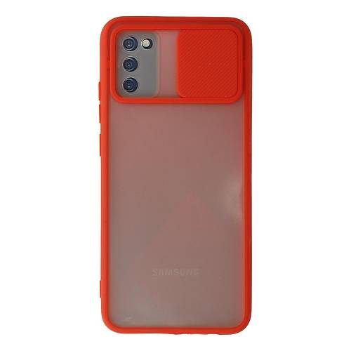 Galaxy A03S K�l�f Palm Buzlu Kamera S�rg�l� Silikon - K�rm�z�