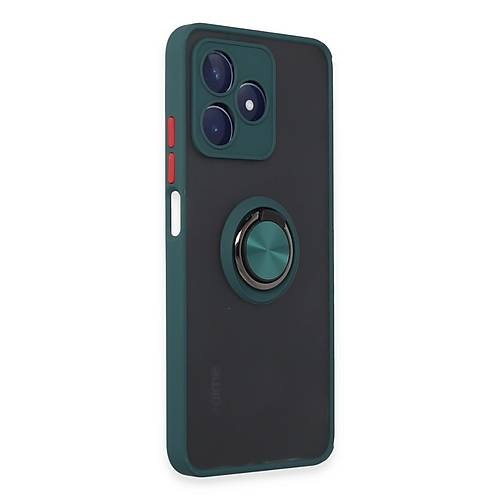Realme C53 K�l�f Montreal Y�z�kl� Silikon Kapak - Ye�il