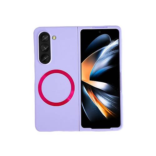 Galaxy Z Fold 5 K�l�f Mata Fold Kapak - Lila