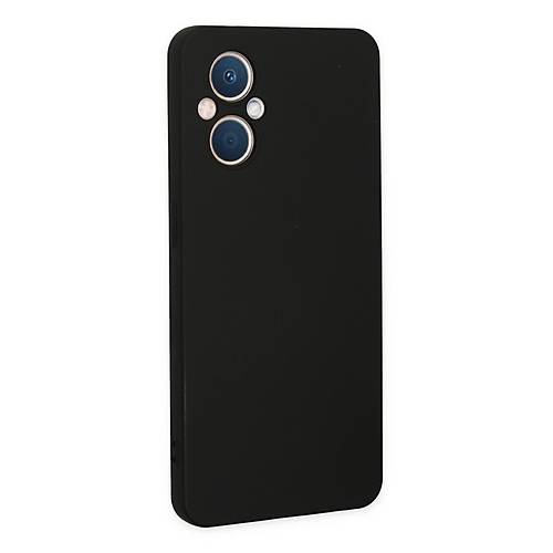 Reno 7 Lite K�l�f Nano i�i Kadife Silikon - Siyah