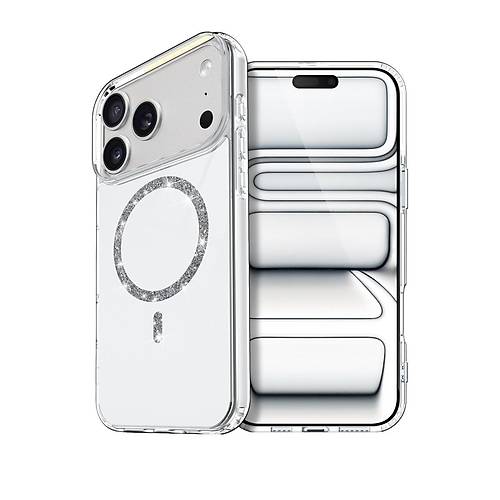 iPhone 17 Pro Live Diamond Magsafe Kapak - �effaf