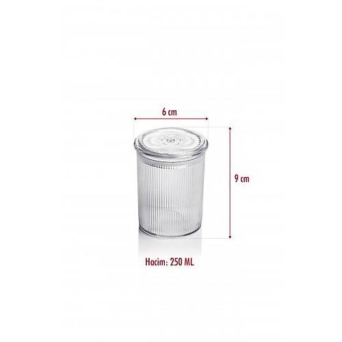 6'l� Barok Yuvarlak Baharat Kavanoz Seti & Saklama Kab� & Erzak Kab� (6*250 ML)