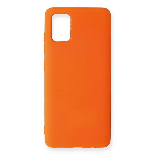 Galaxy A51 K�l�f Nano i�i Kadife Silikon - Turuncu