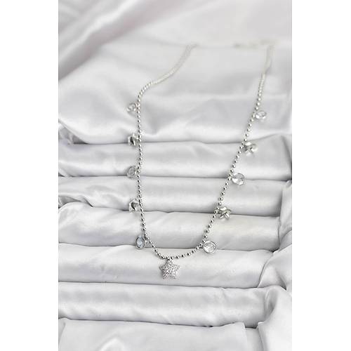 Pirin� G�m�� Renk Y�ld�z Model Kad�n Kolye