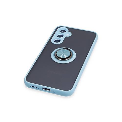 Galaxy A54 5G K�l�f Montreal Y�z�kl� Silikon Kapak - Buz Mavi