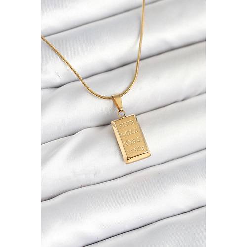 316L �elik Gold Renk K�l�e Alt�n Model Kolye