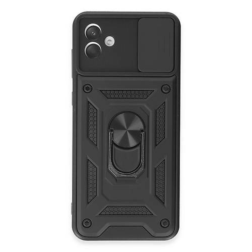 Galaxy A04E K�l�f Pars Lens Y�z�kl� Silikon - Siyah