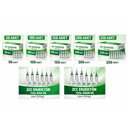 2CC Enjekt�r Ye�il U�lu Steril ��r�nga