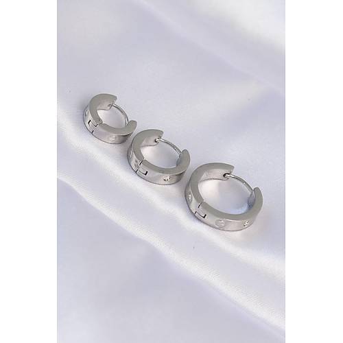 316L �elik G�m�� Renk Zirkon Ta�l� Model 3l� Halka K�pe