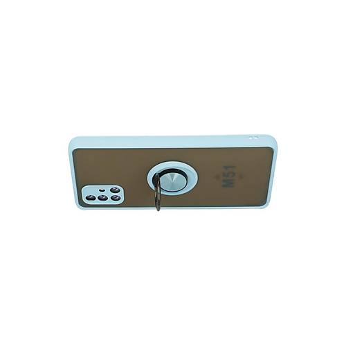 Galaxy M51 K�l�f Montreal Y�z�kl� Silikon Kapak - Buz Mavi