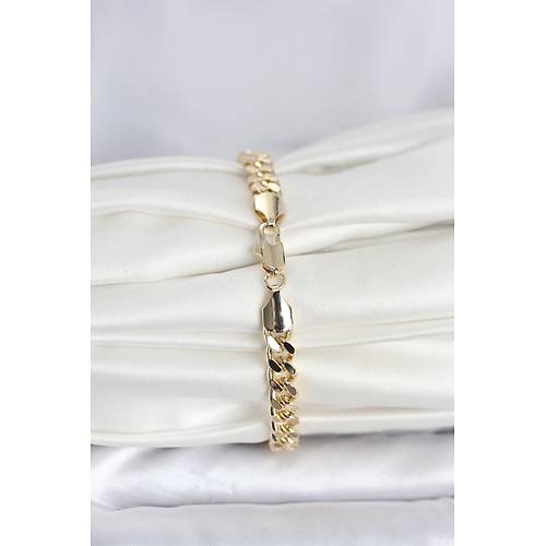 CM 14K Gold Renk Ezme Kal�n Zincir Model Kad�n Bileklik