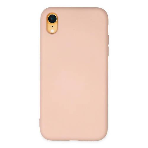 iPhone XR K�l�f Nano i�i Kadife Silikon - Pudra