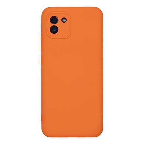 Galaxy A03 K�l�f Nano i�i Kadife Silikon - Turuncu