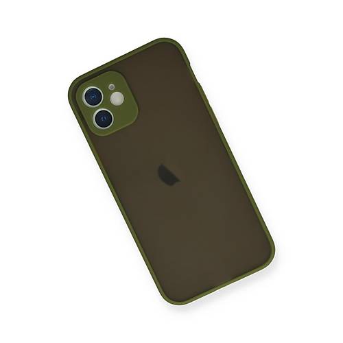 iPhone 12 Mini K�l�f Montreal Silikon Kapak - A��k Ye�il