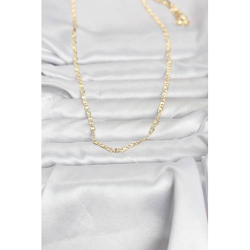 CM 14K Gold Renk Lazer Zincirli Model 60 cm Kad�n Kolye
