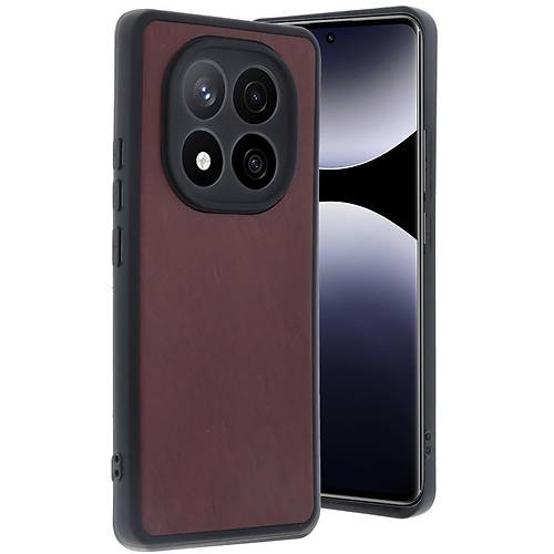 Redmi Note 14 Pro 5G K�l�f Aras Deri Kapak - Bordo