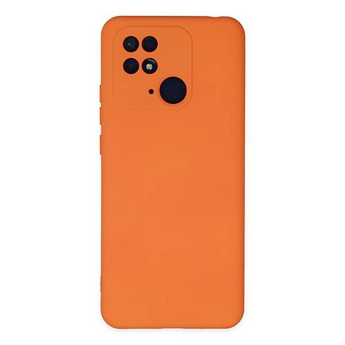 Redmi 10C K�l�f Nano i�i Kadife Silikon - Turuncu