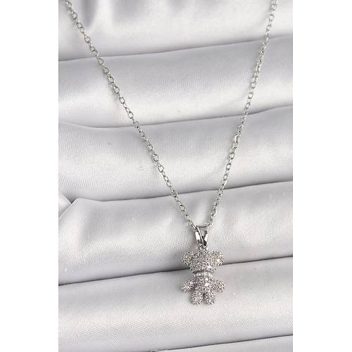 316L �elik G�m�� Renk Zincir Zirkon Ta�l� Ay�c�k Fig�r Kad�n Kolye