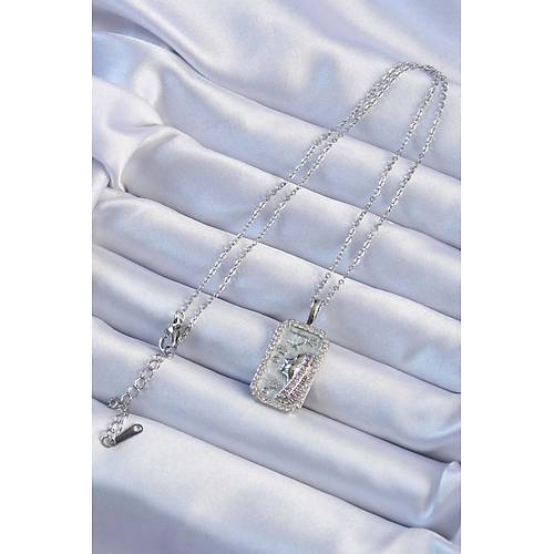 316L �elik Zincir G�m�� Renk Zirkon Ta�l� Y�z Fig�rl� Tarot Kolye