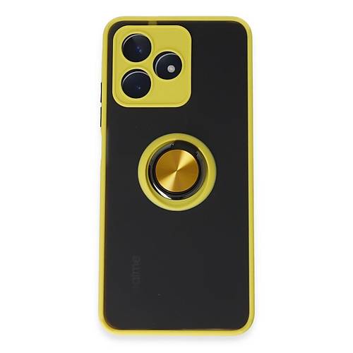 Realme C53 K�l�f Montreal Y�z�kl� Silikon Kapak - Sar�