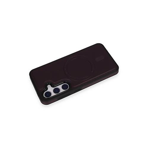 Galaxy S24 K�l�f Ozzi Magsafe Deri Kapak - Derin Mor