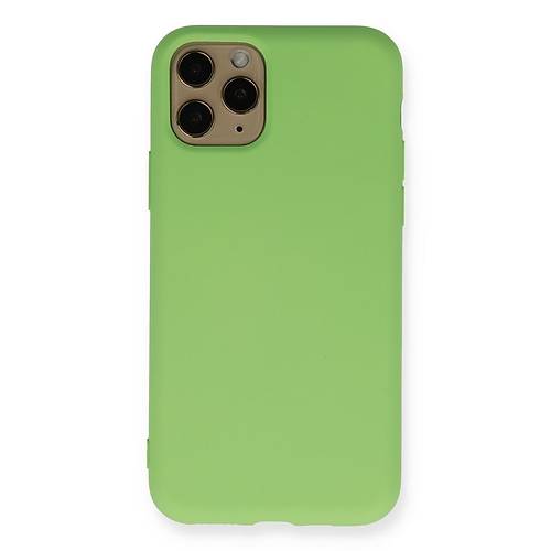 iPhone 11 Pro K�l�f Nano i�i Kadife Silikon - Ye�il