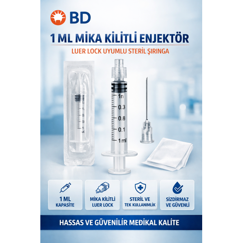 BD 1 ML Mika Kilitli Enjekt�r Luer Lock ��r�nga