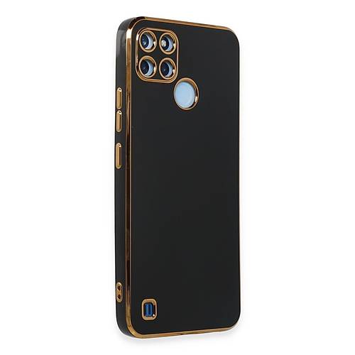 Realme C25Y K�l�f Volet Silikon - Siyah