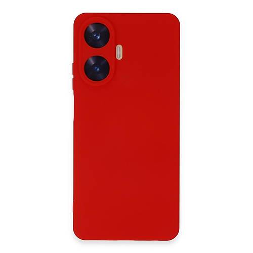 Realme C55 K�l�f Nano i�i Kadife Silikon - K�rm�z�