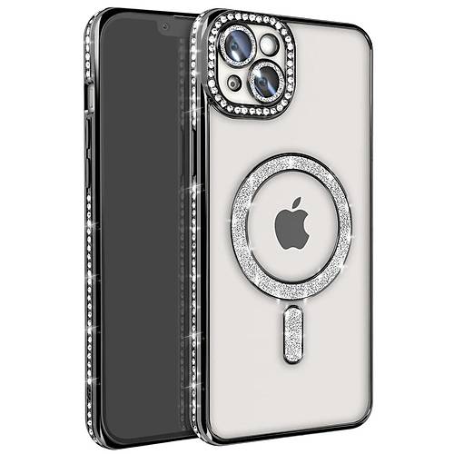 iPhone 15 K�l�f Joke Simli Magneticsafe K�l�f - Siyah