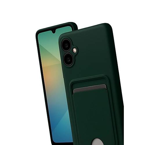 Galaxy A07 4G Kelvin Kartvizitli Silikon - Koyu Ye�il