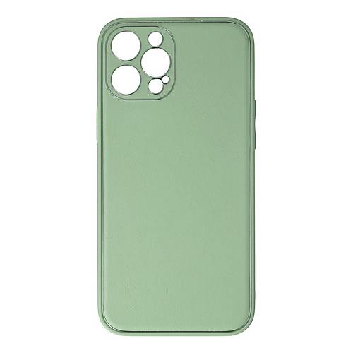 iPhone 12 Pro K�l�f Coco Deri Silikon Kapak - A��k Ye�il