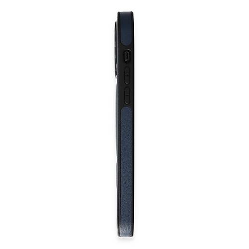 iPhone 15 Pro K�l�f Ozzi Magsafe Deri Kapak - Lacivert