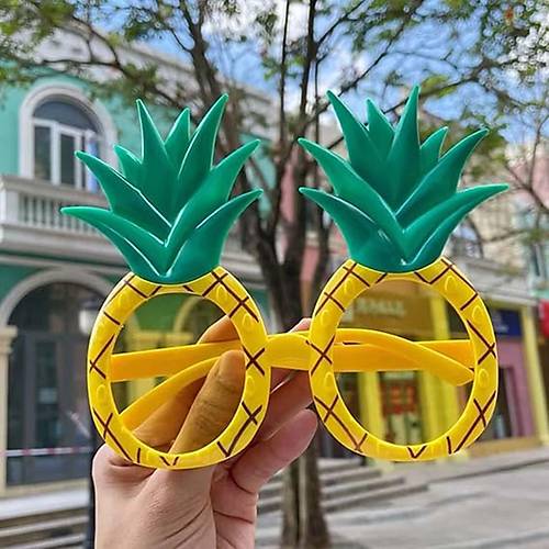 Tropikal Hawaii Ananas �ekilli Parti G�zl��� 9.5 x 14 cm