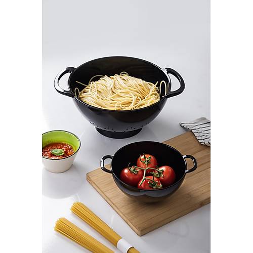 Akrilik Siyah 2 Li S�zge� Seti ( Makarna & Pirin� S�zgeci )