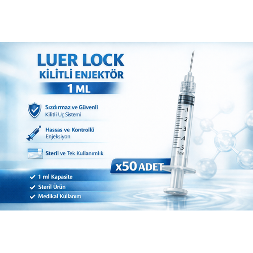 1 ml Luer Lock (Kilitli) Enjekt�r � Steril Medikal ��r�nga