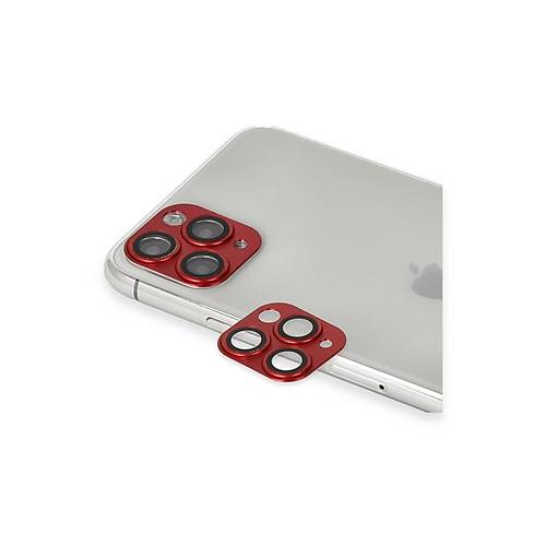 iPhone 11 Pro Max Pers Al�minyum Kamera Lens - K�rm�z�