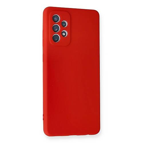 Galaxy A72 K�l�f Nano i�i Kadife Silikon - K�rm�z�