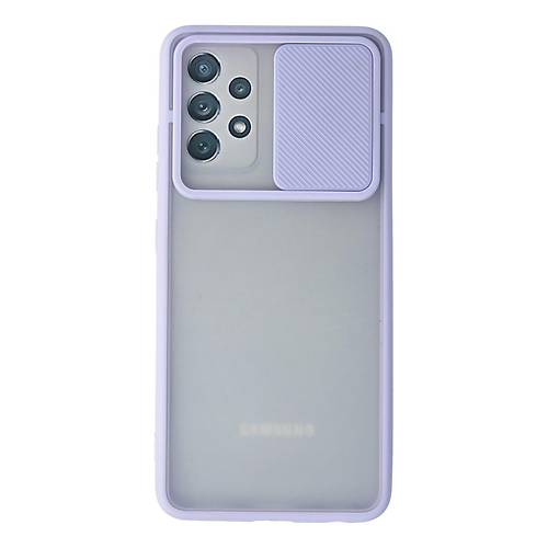 Galaxy A72 K�l�f Palm Buzlu Kamera S�rg�l� Silikon - Lila
