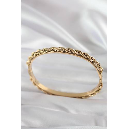 316L �elik Gold Renk Burgu Zincir Model Kad�n Kelep�e