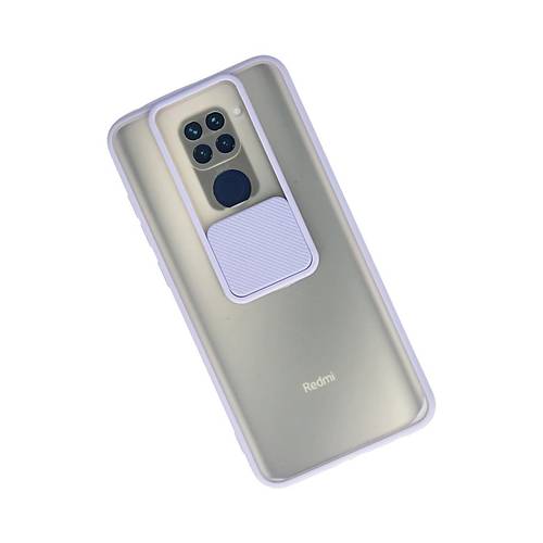 Redmi Note 9 K�l�f Palm Buzlu Kamera S�rg�l� Silikon - Lila