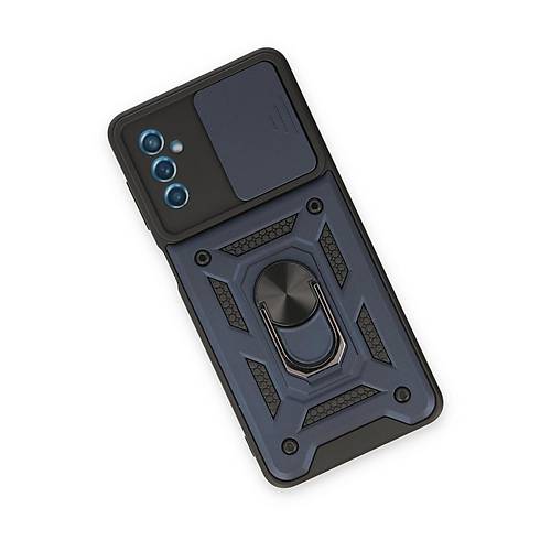 Galaxy M52 5G K�l�f Pars Lens Y�z�kl� Silikon - Lacivert