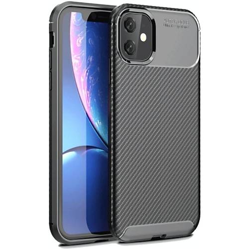 iPhone 11 K�l�f Auto Focus Karbon Kapak - Siyah