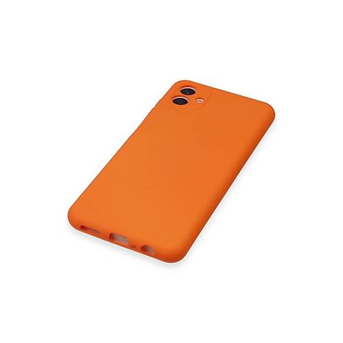 Galaxy A04E K�l�f Nano i�i Kadife Silikon - Turuncu